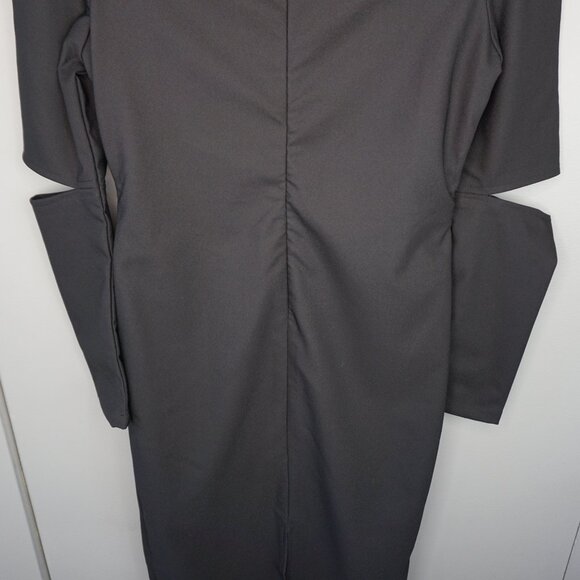 Asilio The Slasher Cutout Crew Neck Long Sleeve Midi Dress in Black size L/8 New - Picture 12 of 16